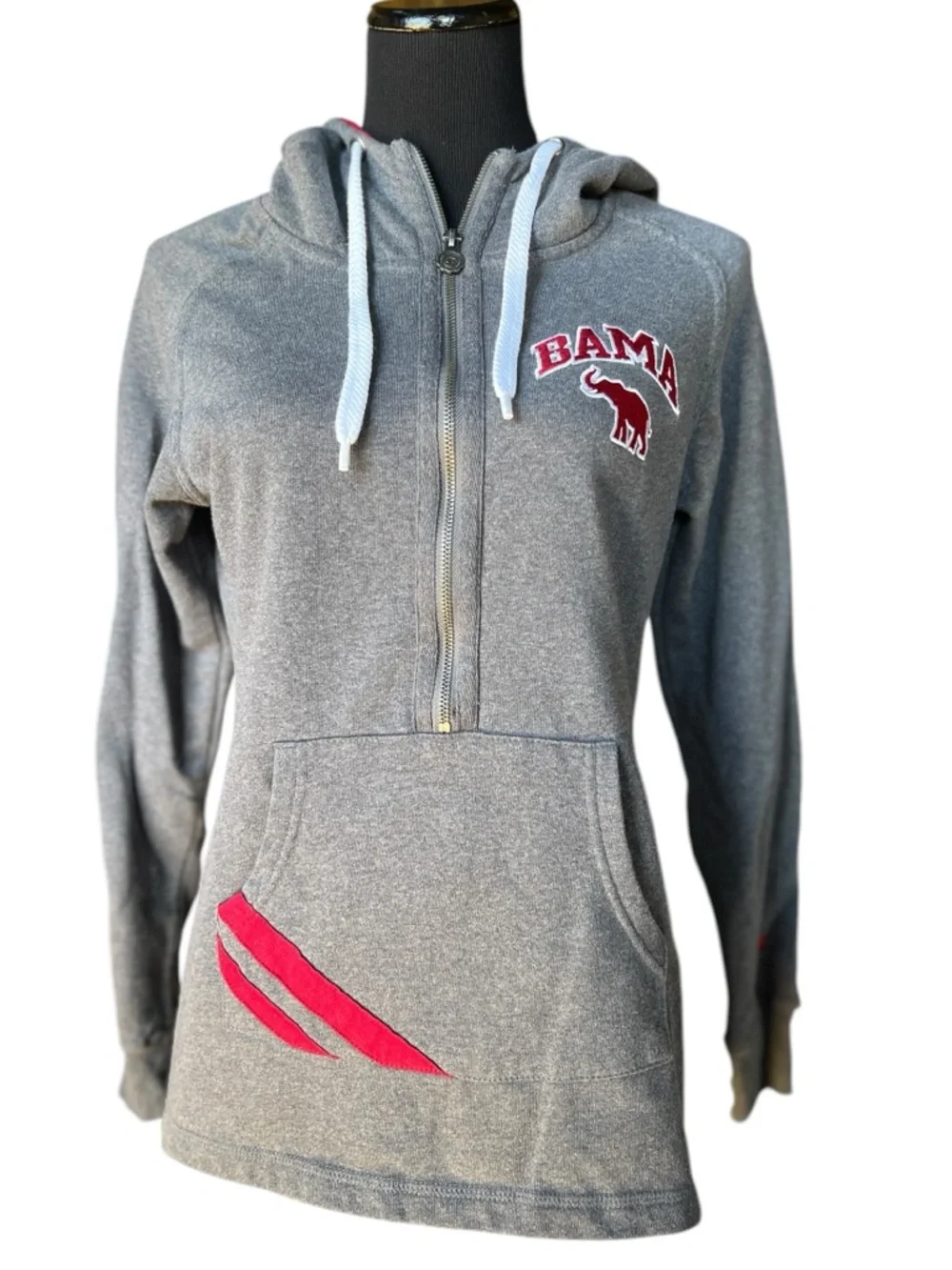 Champion Alabama Crimson Tide Hoodie Women’s Medium Gray Half Zip BAMA Roll Tide
